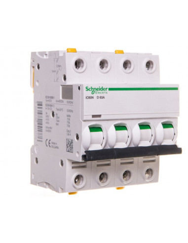 Wyłącznik nadprądowy 4P D 63A 6kA AC...