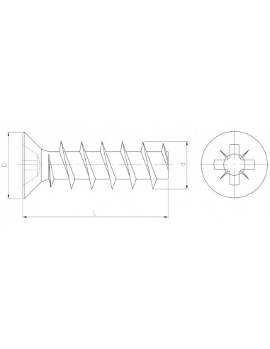 Wkręt Euro z łbem stożkowym 6.0 x 8.0...