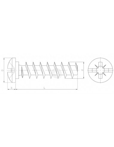 Wkręt Euro z łbem walcowym 6.3 x 30.0...