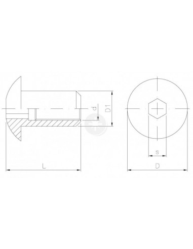 Nakrętka Ericsona z łbem kulistym M6...