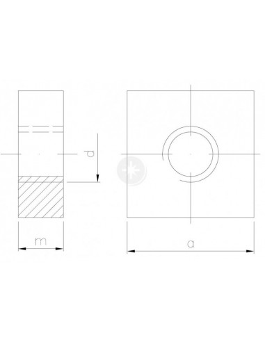 Nakrętka kwadratowa niska M4 x 2.2...