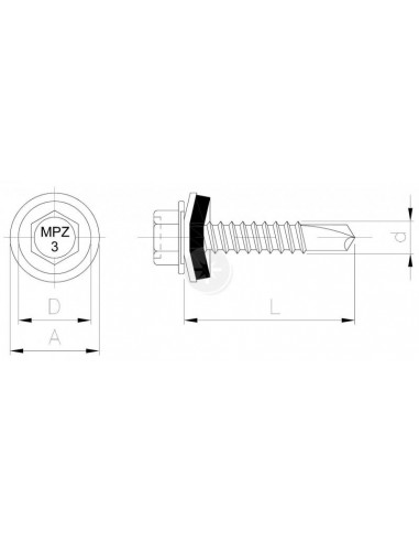 Wkręt samowiercący MPZ 3 (ocynk) -...
