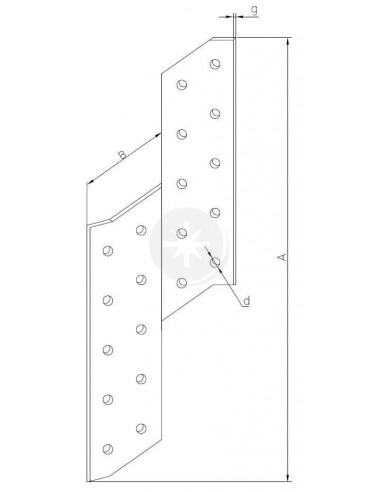 Łącznik krokwiowy 210 x 28 x Ø5 /20szt.