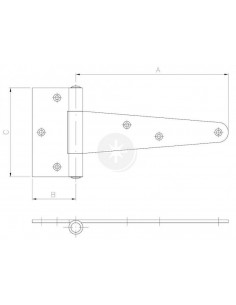 Zawias trójkątny 250 x 50...