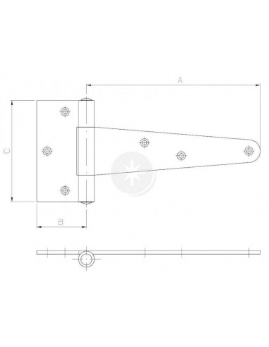 Zawias trójkątny 125 x 35 /10szt.