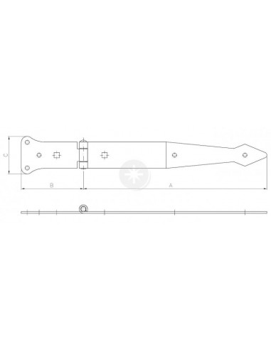 Zawias bramkowy pasowy 300 x 80 /10szt.