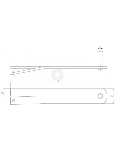 Uchwyt czopowy do muru 255 x 40 /1szt.