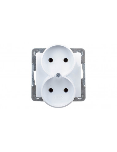 IMPRESJA Gniazdo podwójne b/u białe...