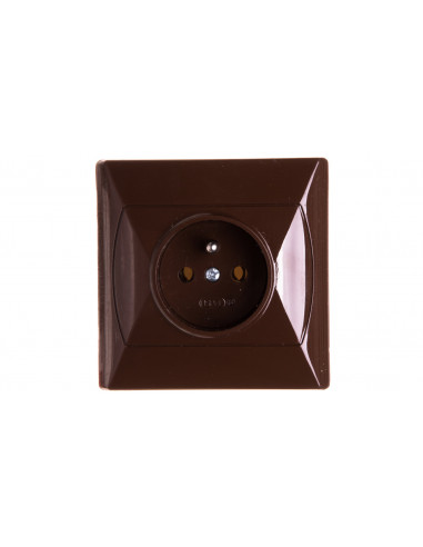 AKCENT Gniazdo pojedyncze z/u brązowe...