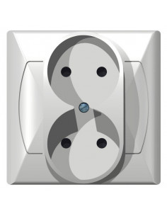 AKCENT Gniazdo podwójne b/u...