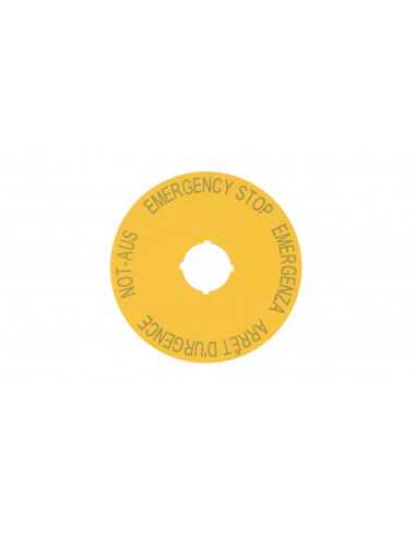 Tabliczka opisowa żółta okrągła fi90...