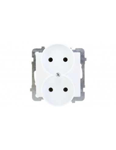 AS Gniazdo podwójne b/u białe...