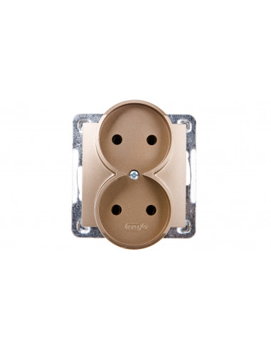 IMPRESJA Gniazdo podwójne b/u złoty...