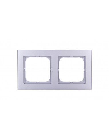 SONATA Ramka podwójna srebro mat R-2R/38