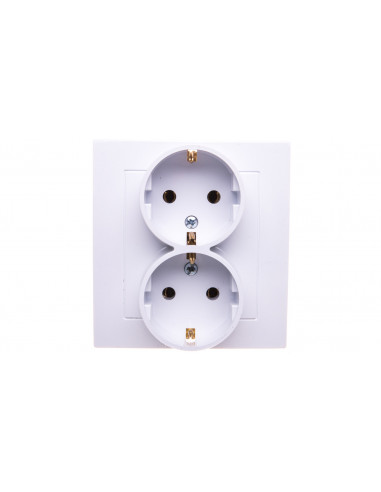 AS Gniazdo podwójne z/u Schuko białe...