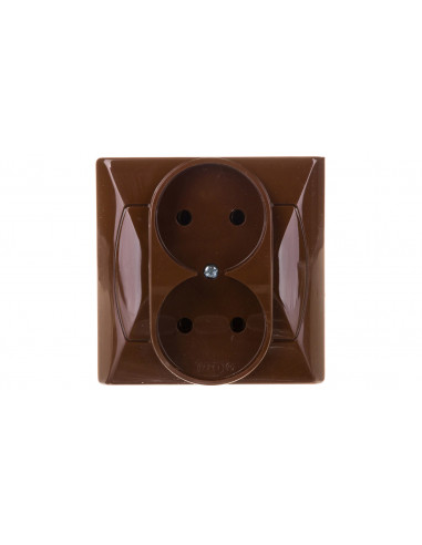 AKCENT Gniazdo podwójne b/u brązowe...