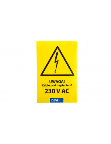 Naklejka ostrzegawcza, paczka 20szt....