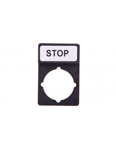 Tabliczka opisowa STOP 44x30mm czarna...