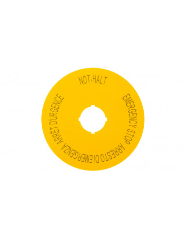 Tabliczka opisowa żółta okrągła fi90...