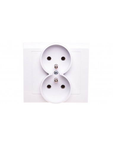 KIER Gniazdo podwójne z/u białe...