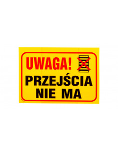 Tabliczka ostrzegawcza PCV...