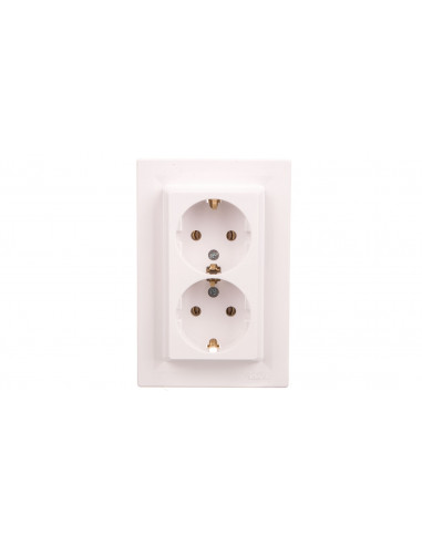 Asfora Gniazdo podwójne SCHUKO białe...