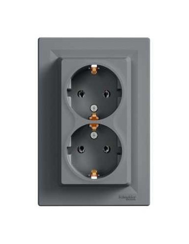 ASFORA Gniazdo podwójne SCHUKO stal...