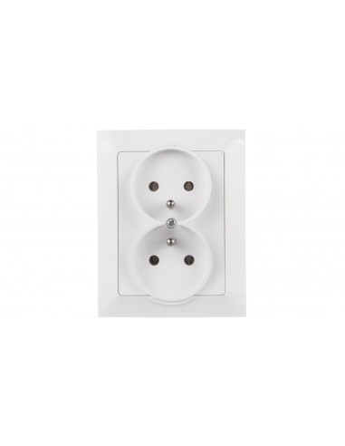 PREMIUM Gniazdo podwójne z/u białe...