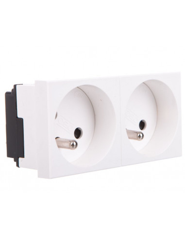 Gniazdo podwójne 33°, NF, czysta biel...