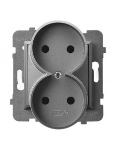 ARIA Gniazdo podwójne szary...