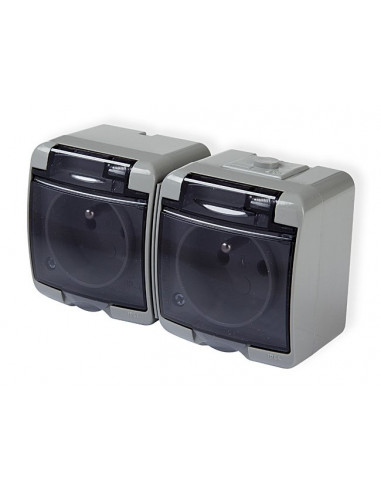 JUNIOR Gniazdo podwójne z/u (klapka...