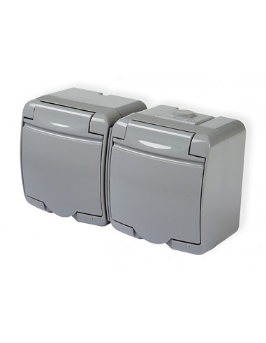 JUNIOR Gniazdo podwójne z/u (klapka...