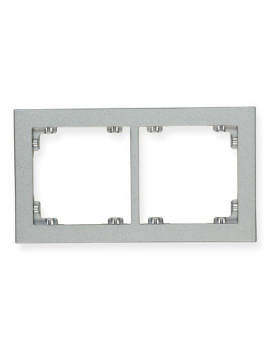 DECO Ramka podwójna srebrny metalik...