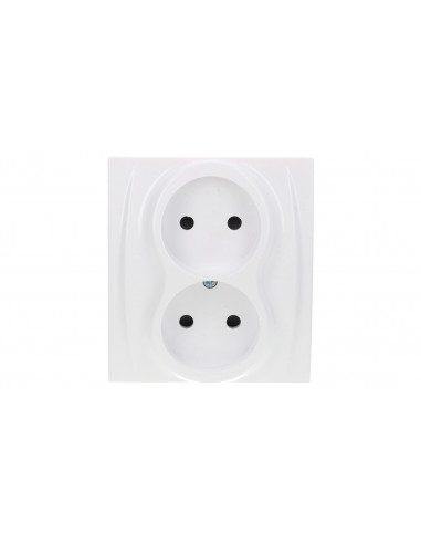 LOGO Gniazdo podwójne b/u biały LGP-2p