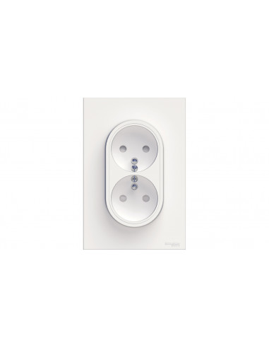 Odace Gniazdo podwójne z/u białe S52D089