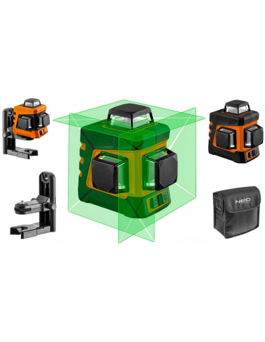 Laser płaszczyznowy 15m 3D zielony...