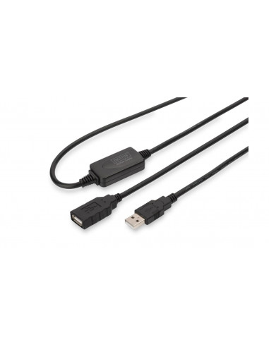 Repeater USB A/USB A M/Ż czarny 10m