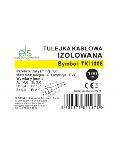 Tulejka kablowa izolowana... 2