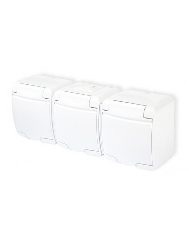 JUNIOR Gniazdo potrójne z/u (klapka...