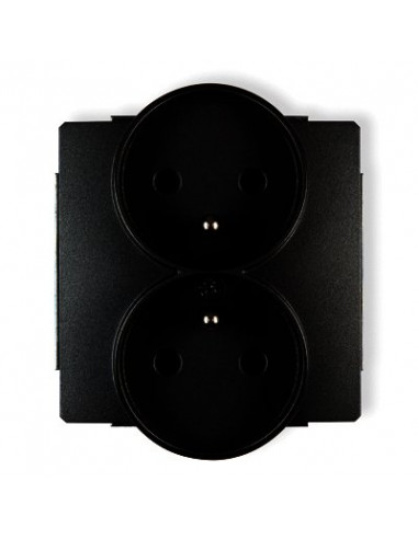 DECO Gniazdo podwójne z/u czarny mat...