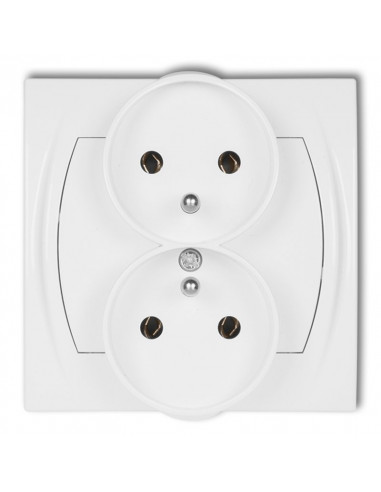 LOGO Gniazdo podwójne z/u biały LGPR-2z