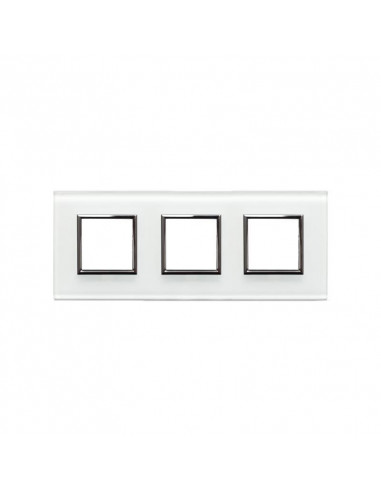 DANTE Ramka potrójna szkło białe 4502183