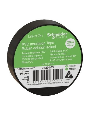 Taśma izolacyjna 19mm 20m PVC czarna...