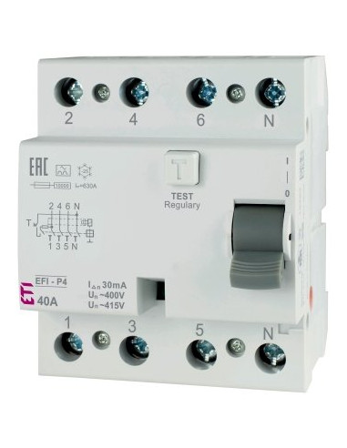 Wyłącznik różnicowoprądowy 4P 25A...