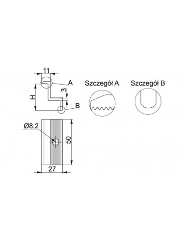 Boczny uchwyt panela BUF30L 8973302