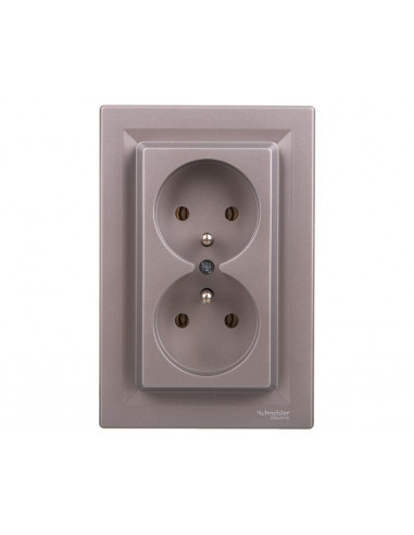 ASFORA Gniazdo 2x2P+PE aluminium...