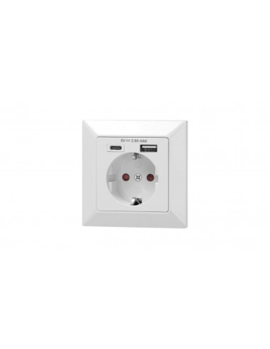 Gniazdo pojedyncze 2P+Z (Schuko),...
