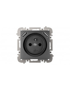 SANTRA gniazdo 2P+Z 2xUSB...