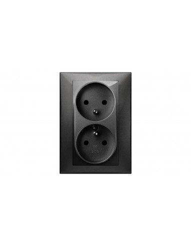 SANTRA gniazdo 2x2P+Z monolit z ramką...