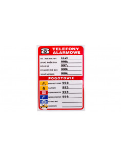 Samoprzylepna tabliczka...